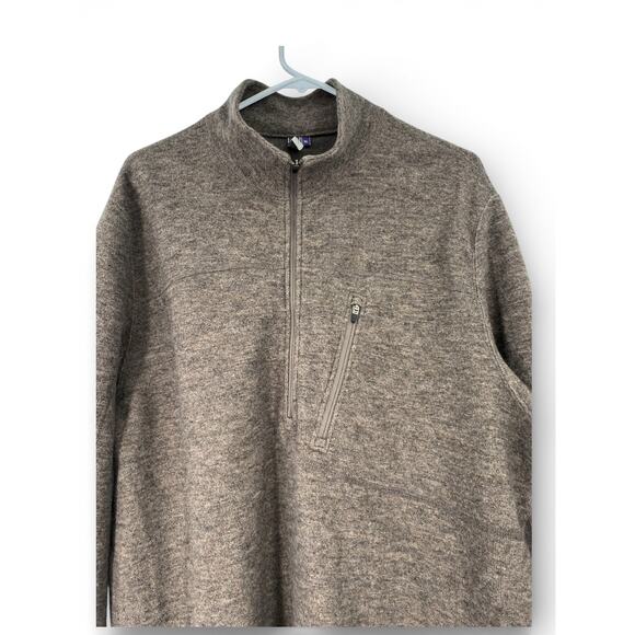 Ibex XL merino wool quarter-zip pullover sweater zip pockets outdoor activities - Picture 3 of 7